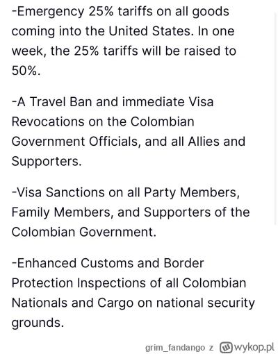 grim_fandango - Trump zapowiada sankcje na Kolumbię, bo odmówila przyjęcia nielegalny...