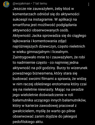 klefonafide - Komentarz pod filmem o Jacku Wiśniowskim wrzuconym na tag xD widać podo...