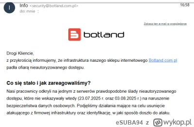 eSUBA94 - wyciek danych z botlandu
ale haseł w formacie hash

#wyciekdanych #botland ...