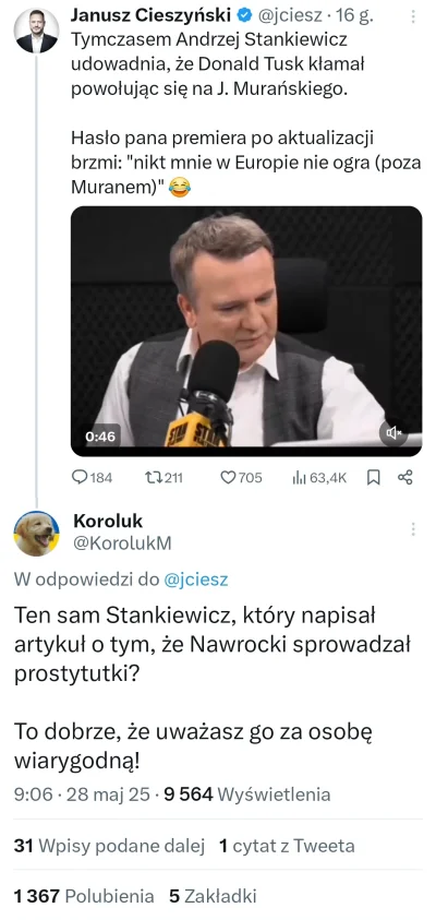 splinter96 - z wiarygodnością Stankiewicza dla pisowców jest jak z tym kotem Schrodin...