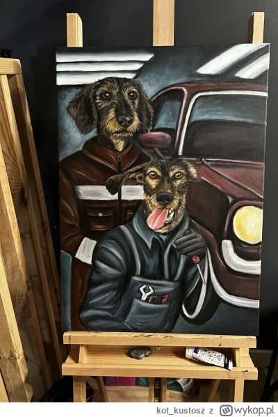kotkustosz - Namalowałam dla Mirka jego psy w roli mechaników 
Dają gwarancję do stud...