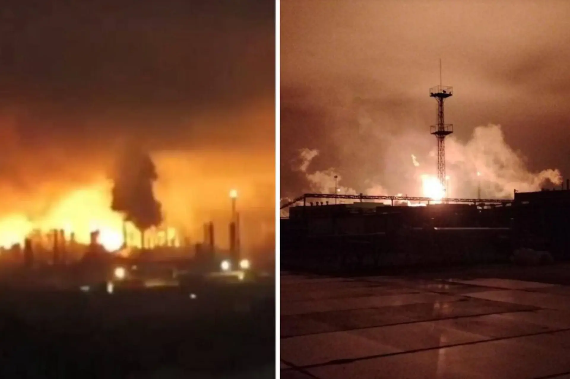 Rhimdir - Ponad 50 rosyjskich dronów zaatakowało największą rosyjską rafinerię ropy n...