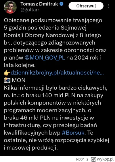 N331 - Miliardy bez offsetu się znalazły na Amerykański i Koreański sprzęt, na Polski...