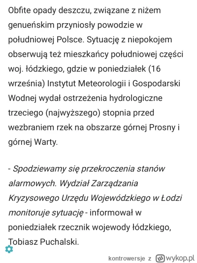 kontrowersje - @Trevize: chyba sobie żartujesz - cofka z Odry powoduje możliwość zala...