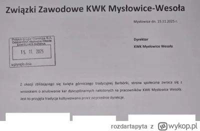 rozdartapyta - #polska #gornictwo #heheszki 
W odpowiedzi na pismo z dnia 15.11.2025 ...