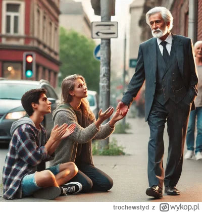 trochewstyd - Młoda para błagająca na ulicy ministra Paszyka o wyższe marże deweloper...