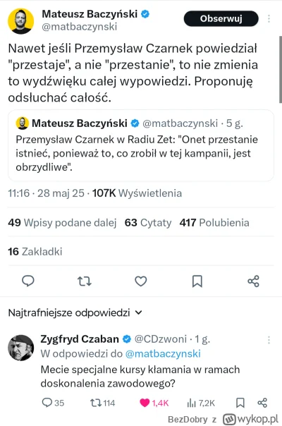 BezDobry - @danob99
@BezDobry: uczcie się w Republice, że można się przyznać do błedu...