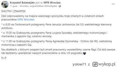 yolow71 - #wroclaw 

4 pracowników MPK w mniej niż tydzień :( 

nagle