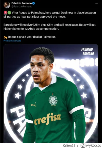 Kriten33 - Szkoda że nie wypalił, no ale przynajmniej hajs z transferu udało się odzy...