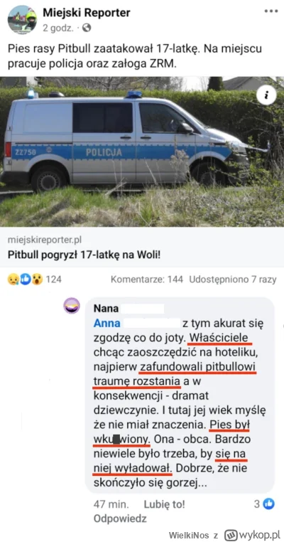 WielkiNos - W Warszawie na Woli pitbull rzucił się na 17 letnią dziewczynę. Właścicie...