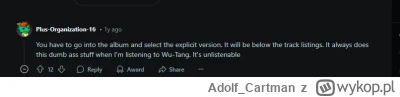 AdolfCartman - @AdolfCartman: rozwiązane - proponowało mi ocenzurowane albumy