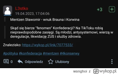 wanghoi - jeszcze nie tak dawno likwidacja ZUS to był program Konfederacji dziś to ty...