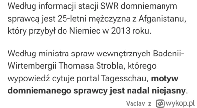 Vaclav - Ktoś im podpowie, że motywem był ISLAM - religia bezrozumnie ofensywna?