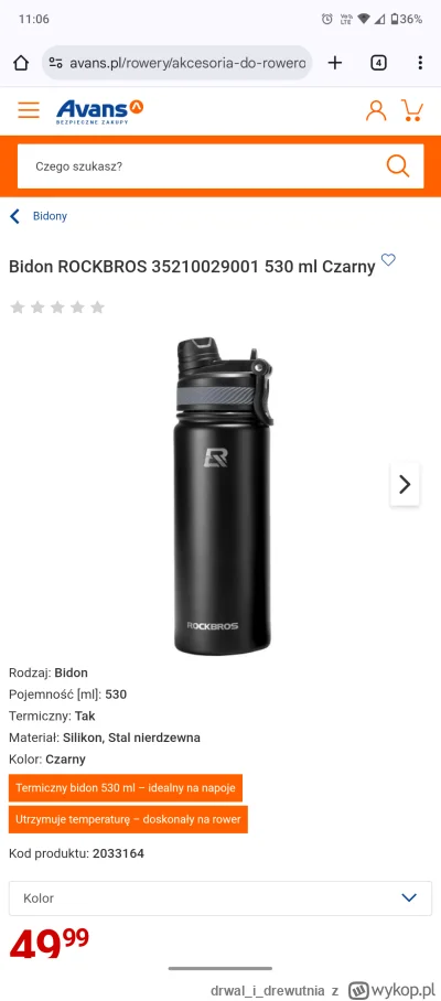 drwalidrewutnia - Korzysta ktoś? Wejdzie w standardowy koszyk na bidon? Jak z trzyman...