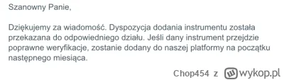 Chop454 - Napisałem do supportu dnia 25.11.2024 by dodali etf ARGT
Odpisali że pojawi...