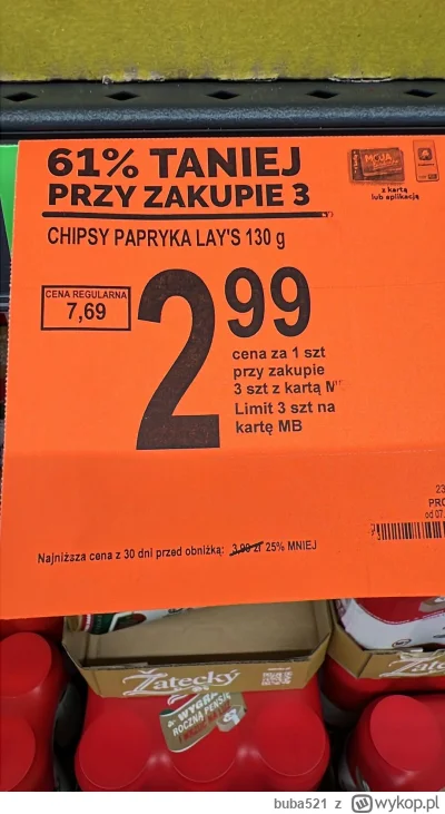 buba521 - #biedronka
Dzisiejsza promka w mojej biedrze. Zamiast 23,88 zł to 8,96 zł z...