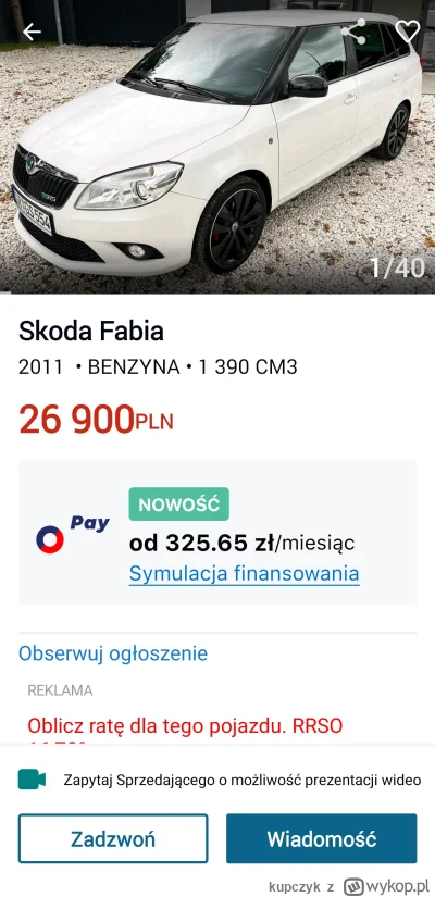 kupczyk - Mirki warto interesować się takim autkiem? 
Skoda Fabia 1.4 TSI 180 KM.
Szu...