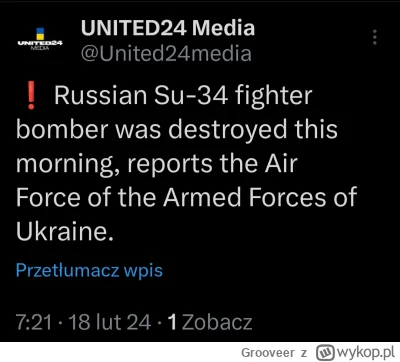 Grooveer - Kolejny ruski samolot zestrzelony
#wojna #ukraina #rosja