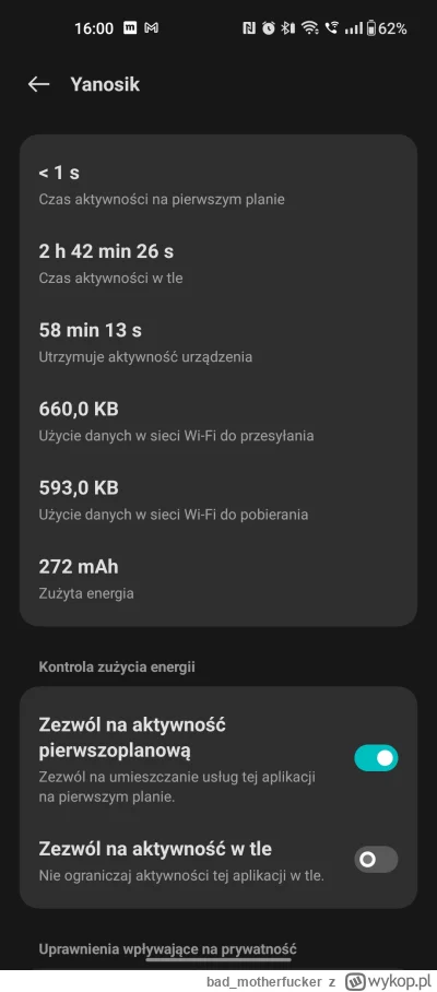 bad_motherfucker - Dlaczego apka Yanosik włącza się sama i bierze sporo baterii skoro...