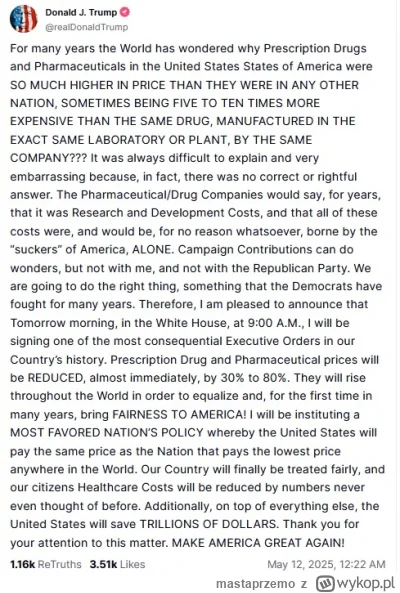 mastaprzemo - długo wyczekiwany komunikat Trumpa xD w internecie była cała masa plote...