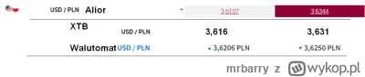 mrbarry - Znowu jakieś większe spready na przewalutowaniu USD czy EUR przez (bezprowi...