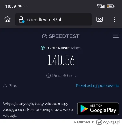 Returned - #android #5g #lte

Bezsens to 5G, wolniej działa niż LTE a zasięg obu na f...