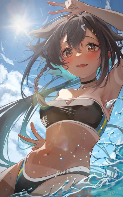 mesugaki - #anime #randomanimeshit #originalcharacter #swimsuit #tanline