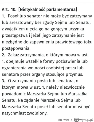 ish_waw - To jest ograniczenie wolności osobistej Posła na Sejm RP. 

A dokonał tego ...