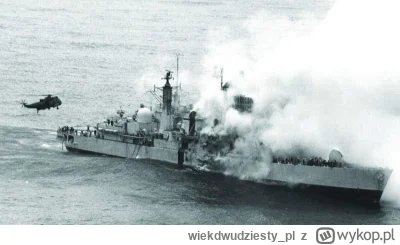 wiekdwudziesty_pl - 10 maja 1982 roku, w trakcie holowania, zatonął brytyjski niszczy...
