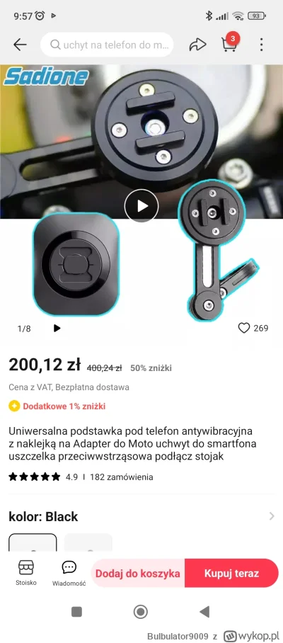 B.....9 - Używa ktoś tego uchwytu na telefon? Czy nie cebulić dołożyć z 300 zł i kupi...