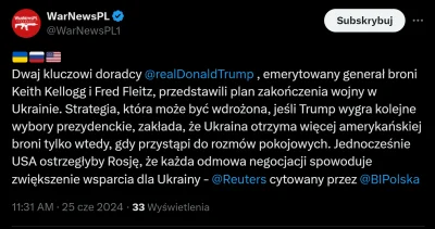 SynMichaua - Coś czuję, że nawet jak Trump wygra to dla Ukrainy to dobra informacja. ...