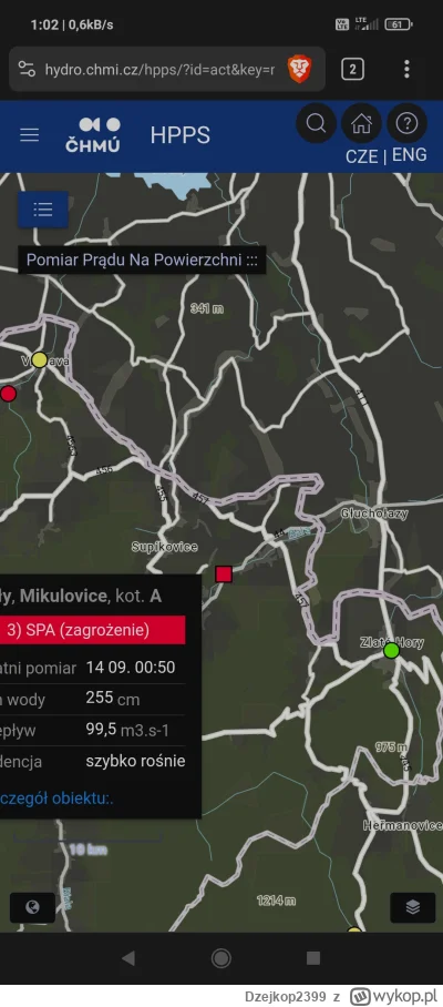 Dzejkop2399 - Już 255 po czeskiej stronie 
#powodz