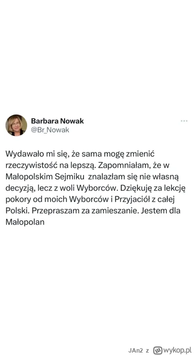 JAn2 - Barbara Nowak miała rezygnować z mandatu sejmiku, ale jednak zmieniła zdanie¯\...