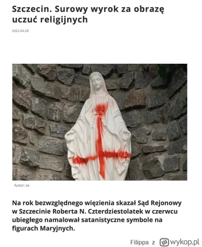 Filippa - Rok więzienia za dwie kreski na figurce.
No ale więzienie dla neonazistów, ...