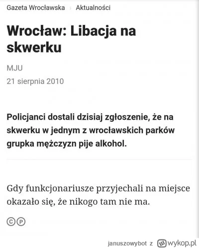 januszowybot - To już 14 rocznica słynnej, wrocławskiej libacji na skwerku! ( ͡° ͜ʖ ͡...