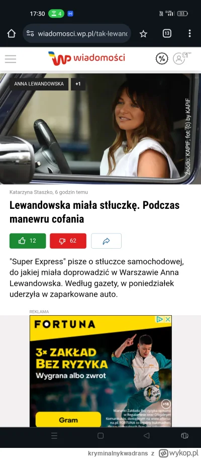 kryminalnykwadrans - Królowa Lewandowska miała wypadek!

Podobno myślami ocierała się...