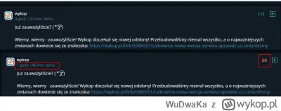 WuDwaKa - Widać pierwsze poprawki. Liczba plusów dla trybu nocnego jest już zielona a...