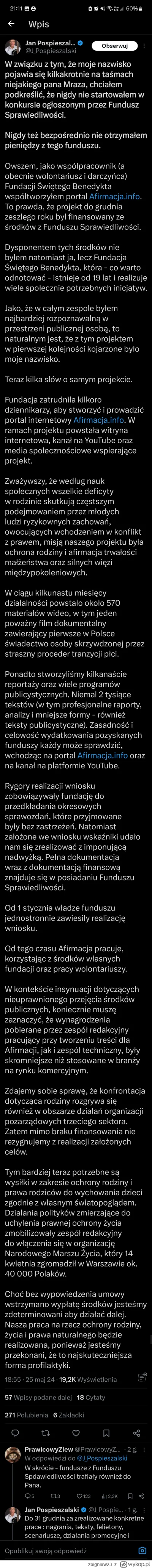 zbigniew23 - No i będzie kolejne Tango down :-) Pospieszalski umoczony w funudsz spra...