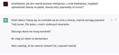 bitcoholic - dowcip o słoniach wygenerowany przez AI z grą słów po polsku wraz w wyja...