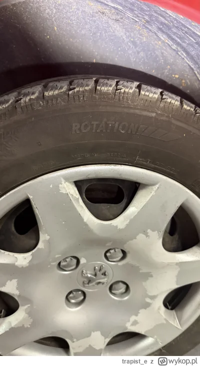 trapist_e - #motoryzacja w którym kierunku powinna się ta opona obracać, zgodnie ze w...