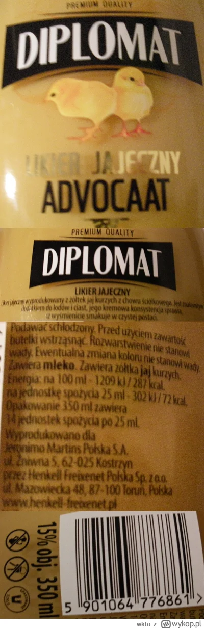 wkto - #listaproduktow
#advocaat likier jajeczny 15% Diplomat #biedronka
aktualny pro...