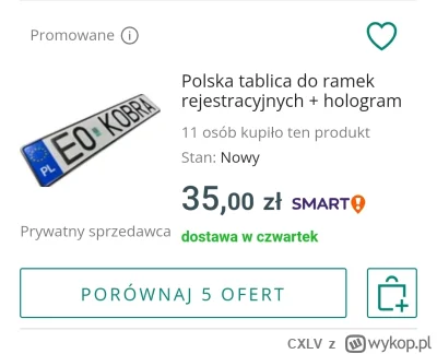 CXLV - @olszus: w Polsce też możesz sobie kupić tablice. Nawet wychodzi mniej niż 10 ...