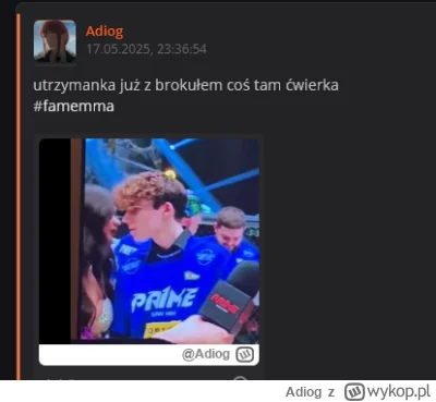 Adiog - myslalem, że to jakiś random oski, a to serio syn jóźwiaka? Ale mlody ma fart...