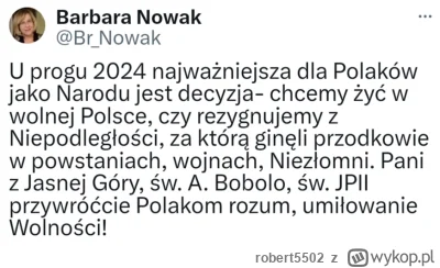 robert5502 - Tak Basiu, chcemy żyć w Polsce wolnej. Wolnej przede wszystkim od wpływó...