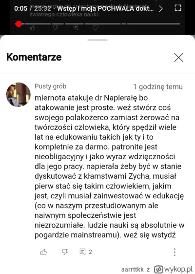 aarrttkk - Nie wiem czy zwyrolki to wychwyciły, ale pod jednym z filmów na kanale teg...