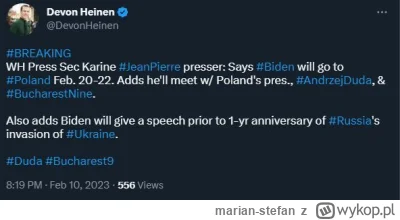 marian-stefan - Biały Dom właśnie potwierdził, że Biden odwiedzi Polskę w dniach 20-2...