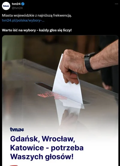 pijmleko - #wybory #polityka

No ciekawe dlaczego potrzeba głosów z wielkich miast  x...