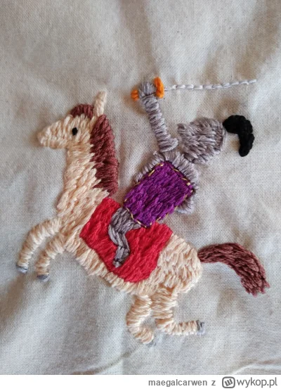 maegalcarwen - Wyhaftowałam bombelkowi worek do przedszkola, bombelek lubi hirołsy #r...