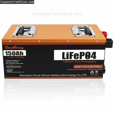 n____S - ❗ Cloudenergy LiFePO4 Battery 12V 150Ah 100A [EU]
〽️ Cena: 429.99 USD (dotąd...