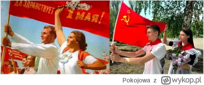 Pokojowa - 1 maja rosyjscy uczniowie w ramach zajęć patriotycznych, odwzorowywali sow...